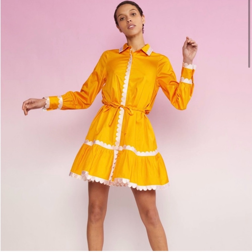 Cynthia Rowley Cecily Scallop Shirt Dress (Medium) No Tags.